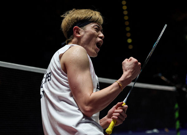 ▲林俊易挺進全英賽男單決賽，台灣史上第三人。（圖／路透）