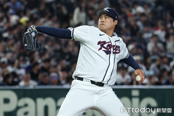 ▲韓國隊投手柳賢振。（圖／記者林敬旻攝）