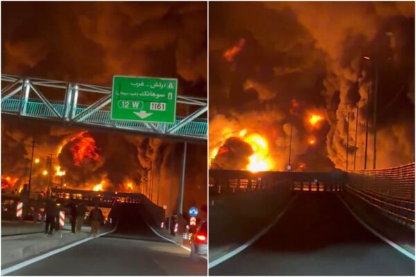 ▲▼ 以色列打擊伊朗油庫。（圖／翻攝自X）