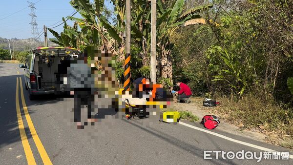 ▲台南市左鎮區發生自行車自撞電線桿事故，14歲少年送醫不治。（民眾提供，下同）