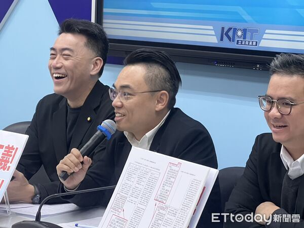 ▲藍委洪孟楷9日上午在國民黨立法院黨團記者室舉辦「找回台灣公平正義 重罪假釋分級管制」 記者會，黨團書記長林沛祥、藍委黃健豪、牛煦庭出席。（圖／記者蘇靖宸攝）