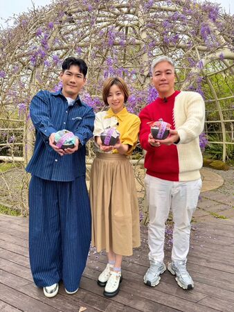 ▲王瞳與小鹿、阿甘到嘉義瑞里春遊。（圖／民視提供）