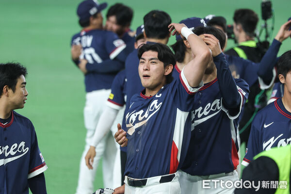 ▲韓國隊擊敗澳洲隊晉級複賽，李政厚難掩激動。（圖／記者林敬旻攝）