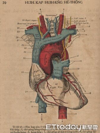 ▲1868年出版的《大學工尺譜詩調課本》，以台灣傳統工尺譜記錄西方聖詩，被視為早期宗教文化在地化的重要見證。（記者林東良翻攝，下同）