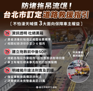 防堵拖吊流氓！北市府訂道路救援指引　須事前報價、違者最高罰10萬