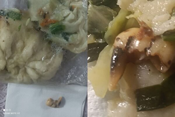 ▲▼民眾購買水煎包，結果吃到假牙。（圖／翻攝臉書／台東大小事）