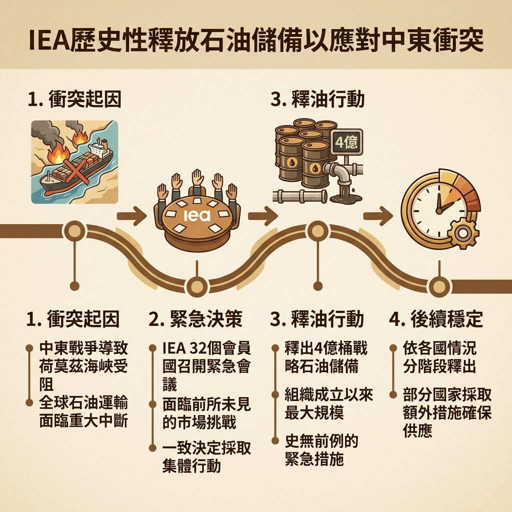 ▲▼國際能源總署IEA：宣布釋出4億桶石油儲備。（AI協作圖／記者董美琪製作，經編輯審核）
