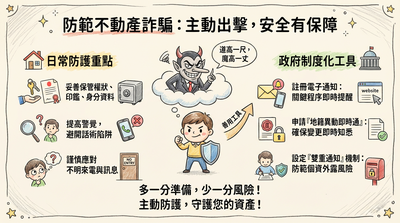 如何運用地政防詐三寶及稅籍異動即時通　預防不動產被詐騙？