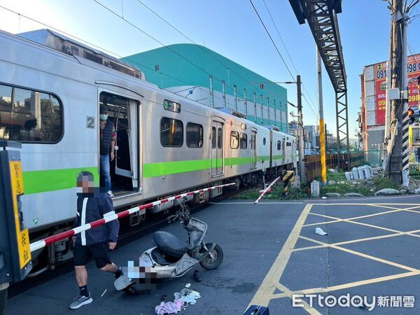 ▲8旬翁疑似闖平交道，遭火車撞擊身亡。（圖／記者陸運陞翻攝）