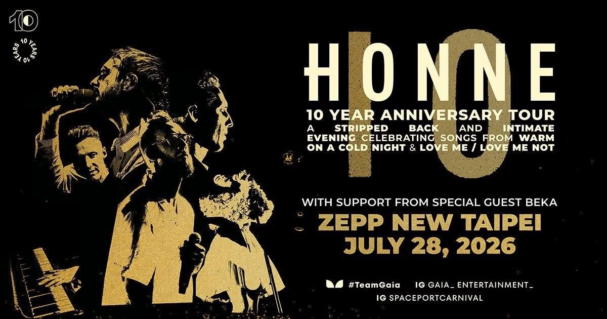 ▲▼HONNE (GB) 10 YEAR ANNIVERSARY TOUR。（圖／翻攝自Facebook）