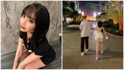 陳芳語「沒穿bra」胸前只靠兩條線撐！街頭緊勾男友…恩愛互動全被拍