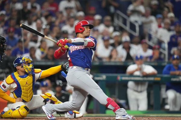 ▲多明尼加隊大聯盟球星索托首局就開轟兩分砲。（圖／達志影像／美聯社）