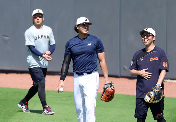 ▲WBC日本隊大谷翔平抵達美國後已經展開練習。（圖／達志影像／美聯社）