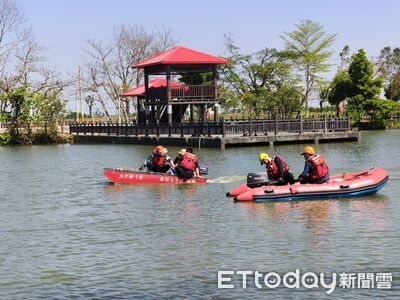 南消第一大隊攜手四區公所訓練管筏操作　強化防汛救災默契