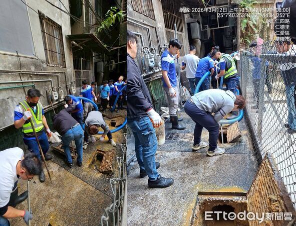 ▲基隆廟口夜市附近店家將洗鍋子產生的含油廢水倒入排水溝引發惡臭，遭環保局開罰10萬6千元。（圖／記者郭世賢翻攝）