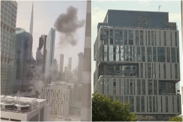 ▲▼ 杜拜國際金融中心（DIFC）大樓被空襲損壞。（圖／路透）