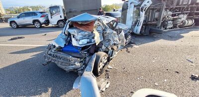 國2東向大湳段7車追撞釀6傷　大貨車疑未注意車前壅塞追撞6部肇禍