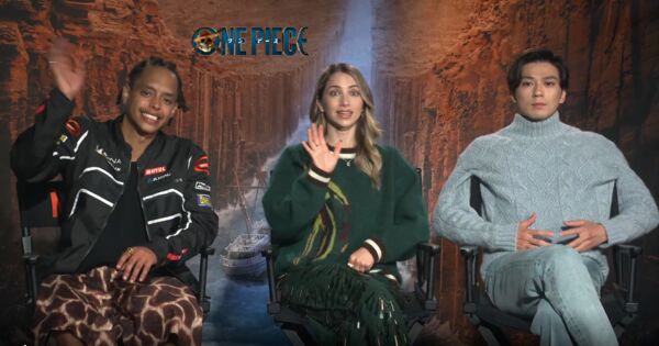 ▲《航海王》真人版第二季「索隆」的新田真劍佑、「娜美」艾蜜莉路德（Emily Rudd）以及「騙人布」雅各吉勃遜（Jacob Romero）接受台灣媒體越洋視訊聯訪。。（圖／Netflix提供）