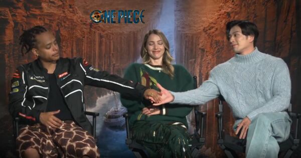 ▲《航海王》真人版第二季「索隆」的新田真劍佑、「娜美」艾蜜莉路德（Emily Rudd）以及「騙人布」雅各吉勃遜（Jacob Romero）接受台灣媒體越洋視訊聯訪。。（圖／Netflix提供）