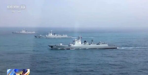 ▲▼解放軍東莞艦、安慶艦入列東部戰區　現役「055型驅逐艦」達10艘。（圖／翻攝央視）