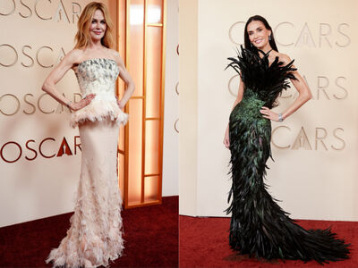 奧斯卡紅毯／黛咪摩爾羽毛裝「像烏鴉」　妮可基嫚仙氣飄飄大勝