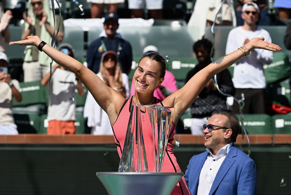 ▲世界球后莎巴蓮卡（Aryna Sabalenka）奪下生涯印地安泉網賽女單首冠。（圖／達志影像／美聯社）