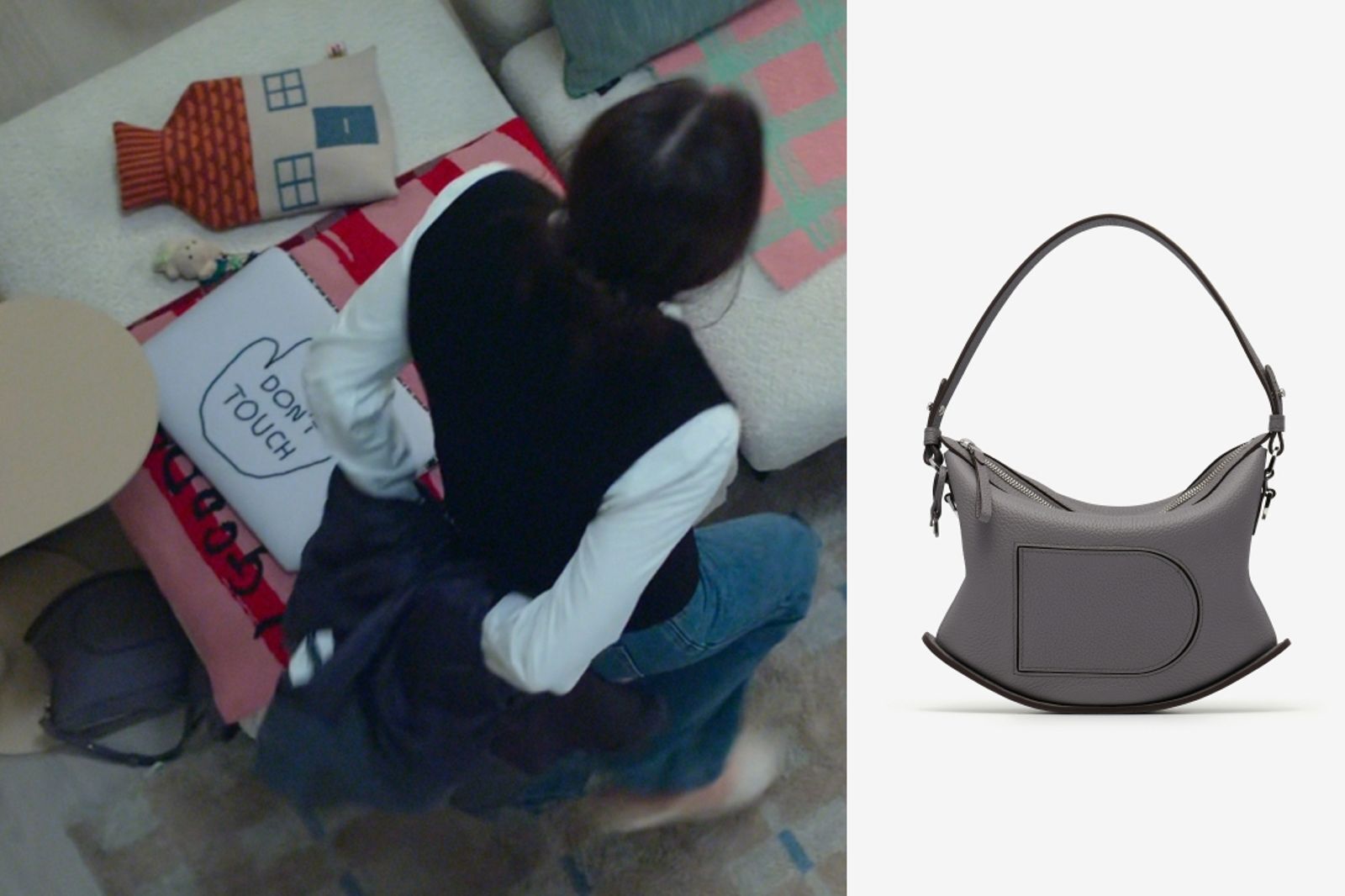 Delvaux Pin Swing石韻灰。（合成照片）