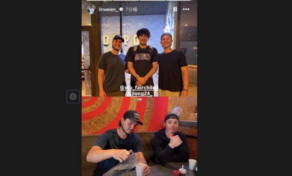 ▲林維恩與龍恩、費仔合照。（圖／截自林維恩IG限時動態）