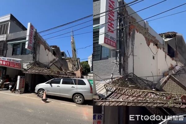 ▲▼             桃園一處工地施工時，鄰近老屋突然倒塌。（圖／民眾提供，下同）