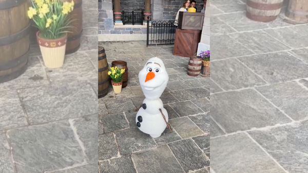 ▲▼巴黎迪士尼雪寶機器人亮相。（圖／X@DisneyWorldJp）