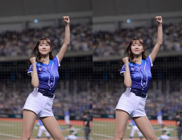 ▲侯芳(前排右一)在東京與韓國啦啦隊成員朴淡備(前排右二)相見歡。。（圖／翻攝侯方IG）