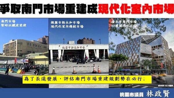 ▲桃園市議員林政賢爭取南門市場重建