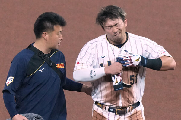 ▲鈴木誠也在2026年WBC日委戰盜壘受傷。（圖／達志影像／美聯社）
