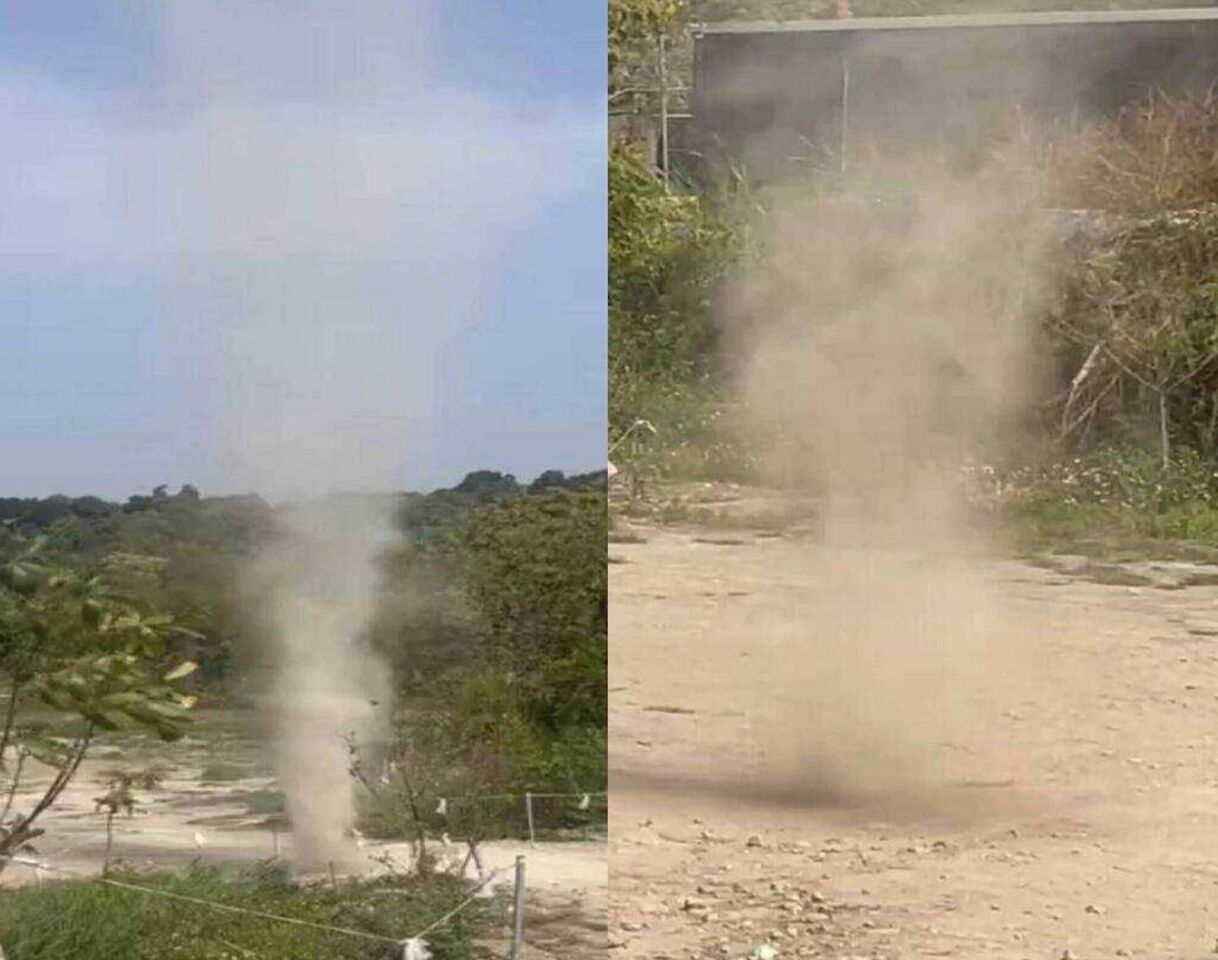 彰化大晴天驚見龍捲風!恐怖塵土飛揚 第一排直擊震撼畫面曝