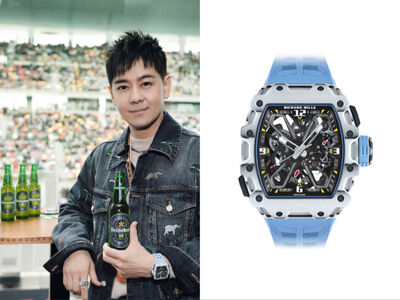 林志穎戴千萬RICHARD MILLE名錶賞賽車　老婆愛馬仕造型愛相隨