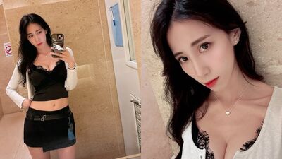 瑤瑤錄影穿深V「超兇上圍包不住」　由上往下拍深溝全看光
