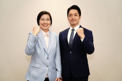 替徐欣瑩初選助陣同框拍片　蔣萬安：期待北市和竹縣緊密互動