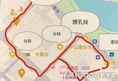爆乳區、泰妹區...台中「另類地圖」瘋傳！老司機點頭：蠻準的