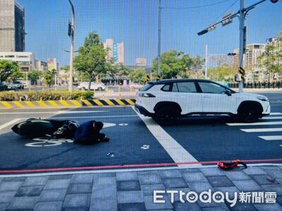 台南中華西路機車自撞再波及汽車　騎士酒測超標送辦