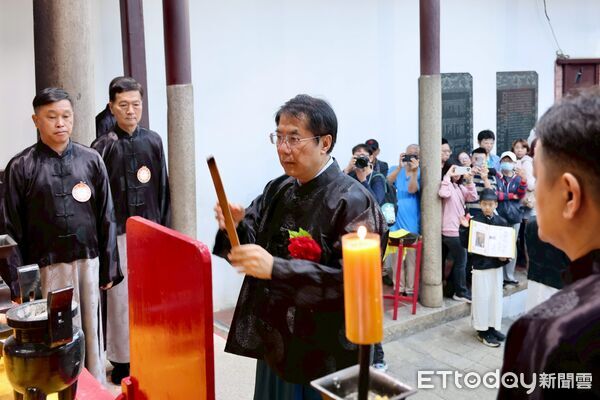▲台南祀典武廟22日清晨舉行春祭武聖大典，依循古禮展現莊嚴祭儀。（圖／記者林東良翻攝，下同）