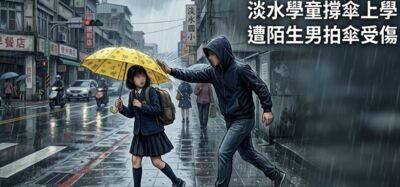 嚇壞！新北學童上學遭怪男拍傘釀傷　他曝心情差：還沿路踹機車