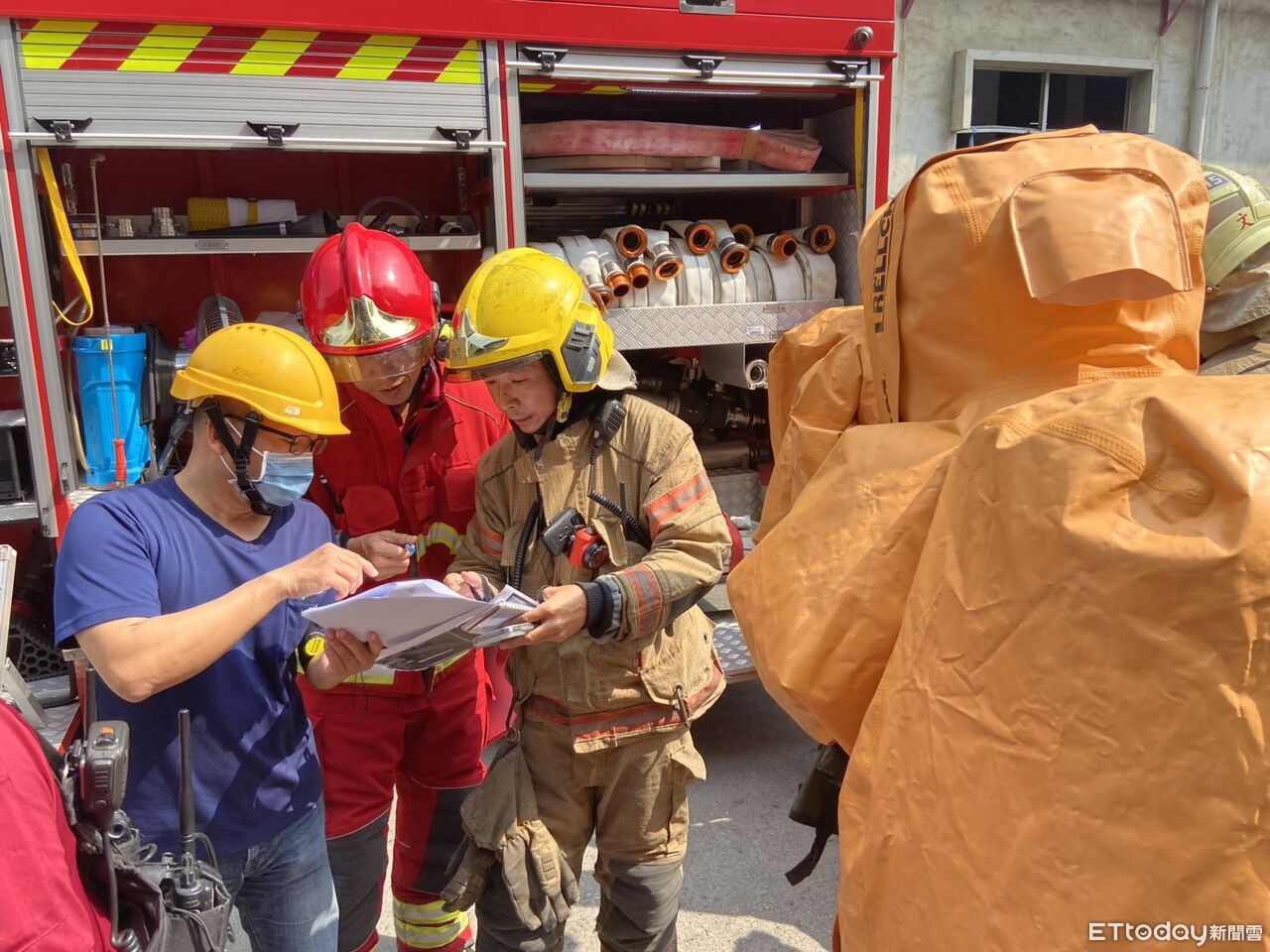 化學外洩模擬上場!台南消防跨大隊聯演 強化搶救應變力