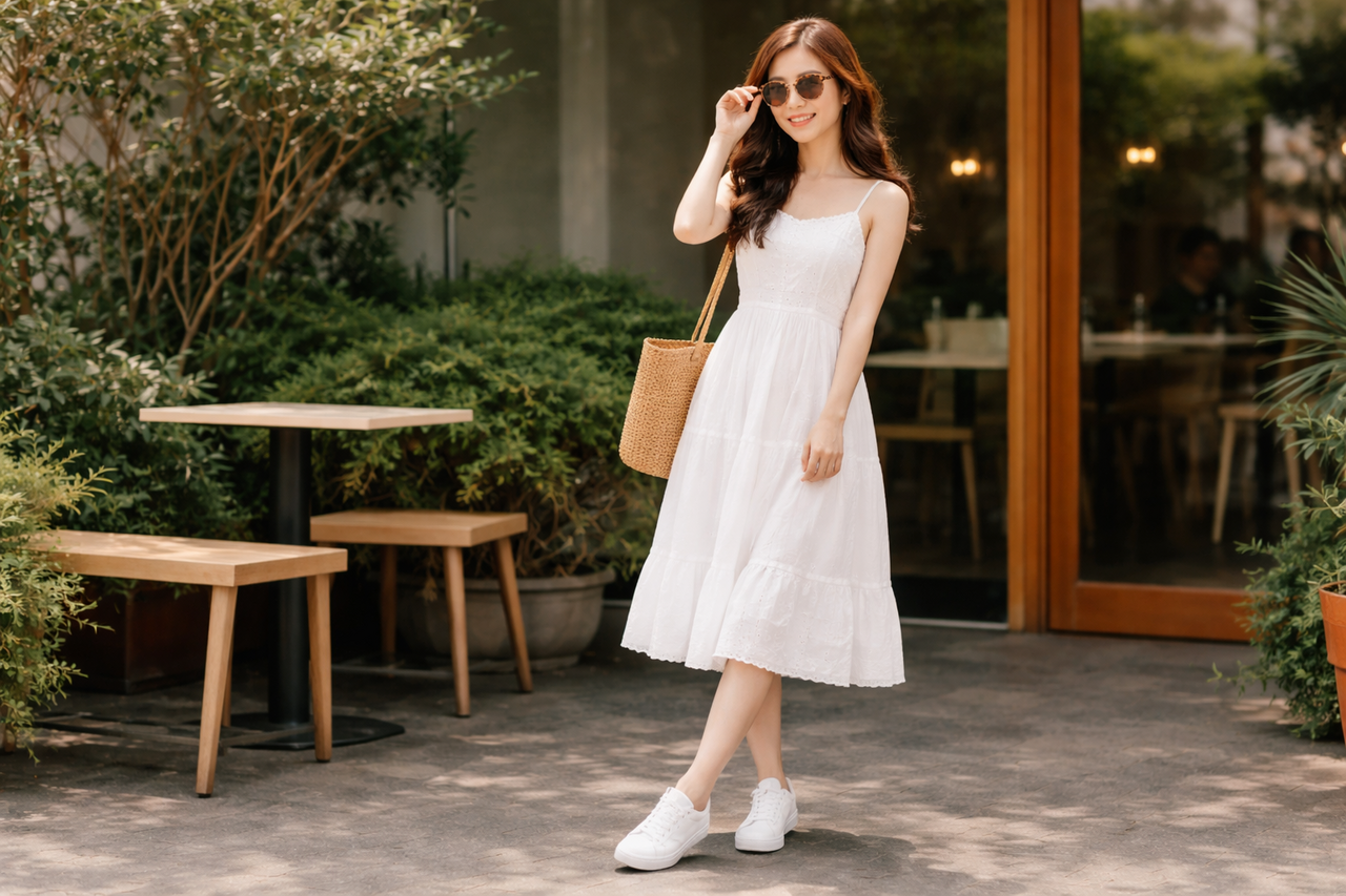 小白鞋,清潔,穿搭。（圖／AI）