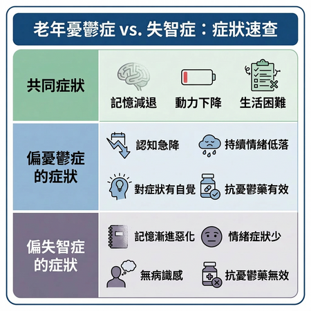 ▲▼        失智與憂鬱     。（AI協作圖／記者邱俊吉製作，經編輯審核）