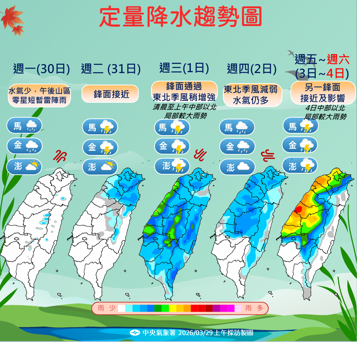 ▲▼未來一周天氣。（圖／氣象署提供）