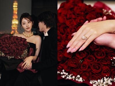 日本兩大爭議網紅閃婚！「多年好友變夫妻」婚紗照曬超大鑽戒閃瞎