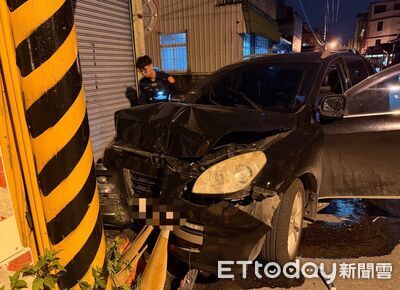 車頭全毀！花蓮男毒駕自撞電桿　警到場搜出「喪屍菸彈」
