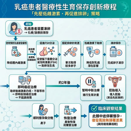 ▲▼     乳癌生殖        。（AI協作圖／記者邱俊吉製作，經編輯審核）