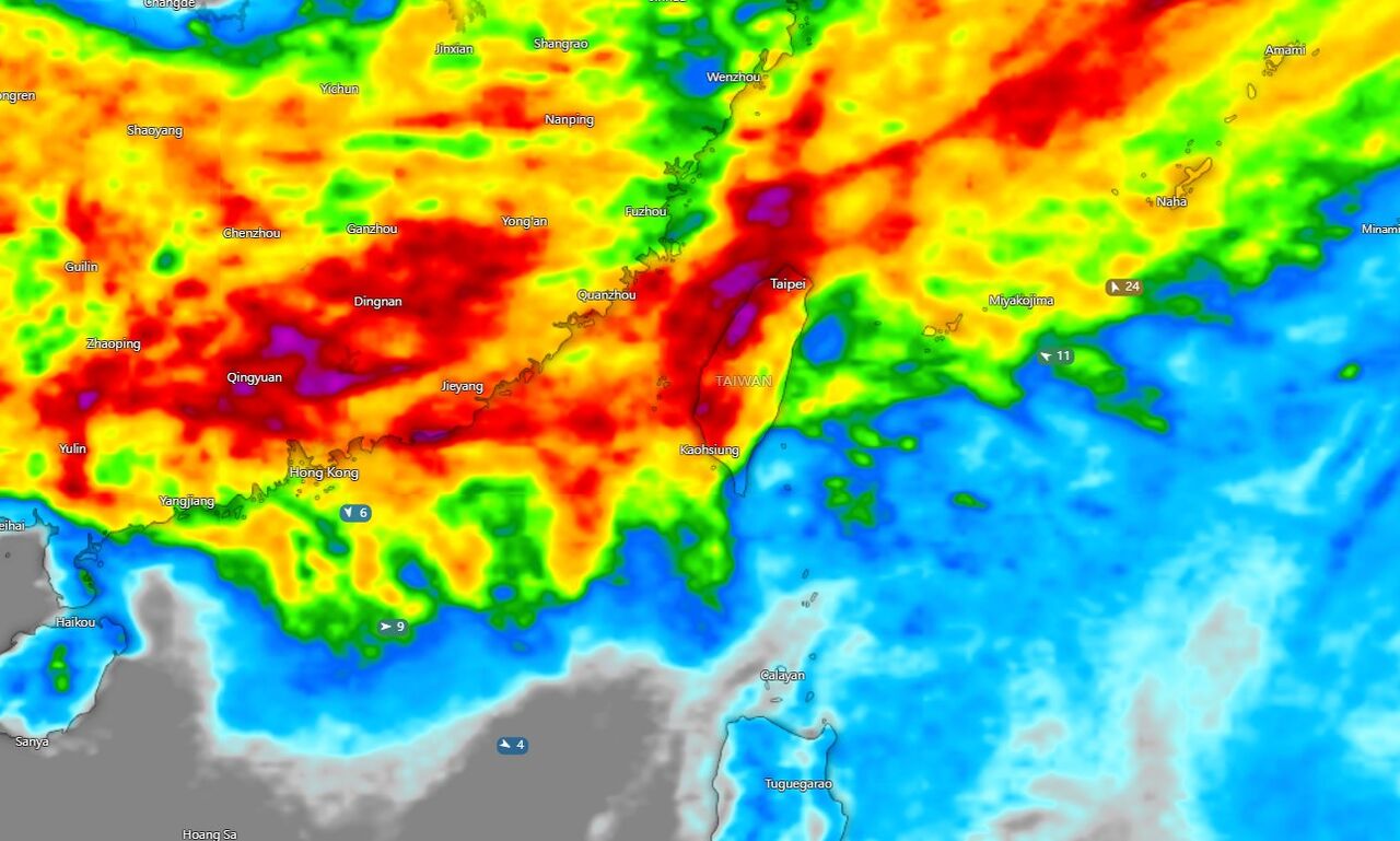 一片橘紅! 清明連假2時段「雨最多」