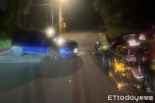 無標線道路彎道未禮讓 兩車車頭對撞駕駛均受擦挫傷